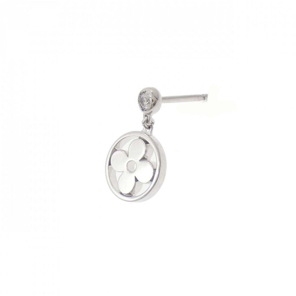 LOUIS VUITTON Silver Monogram Earrings - Picture 2 of 4